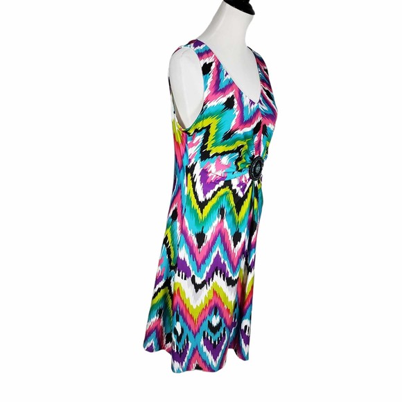 Lennie for Nina Leonard size Large Colorful Sleeveless Dress - Picture 2 of 8